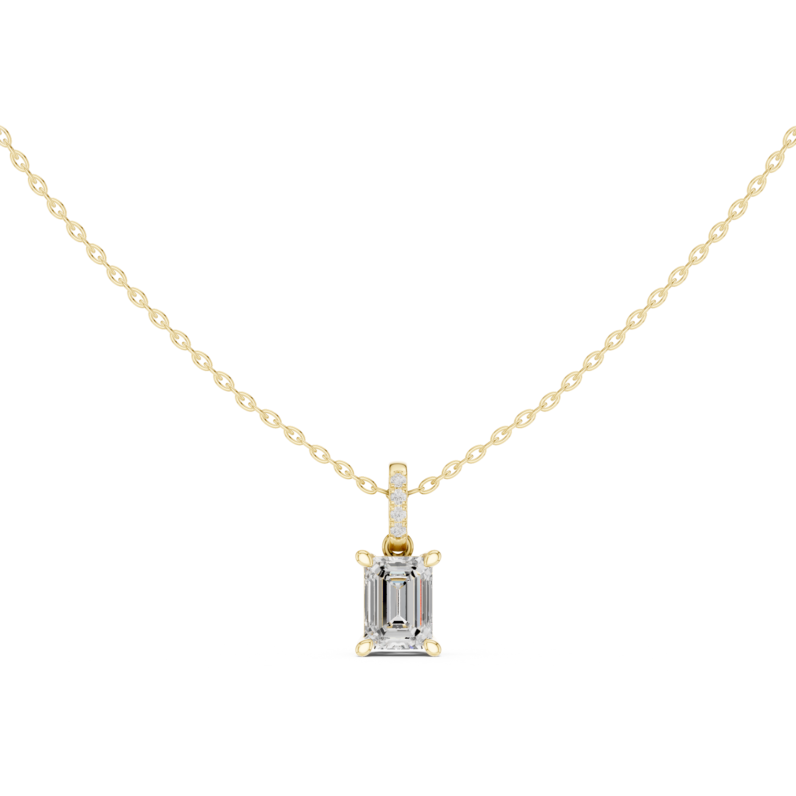 Emerald-Cut Step-Cut Solitaire Pendant