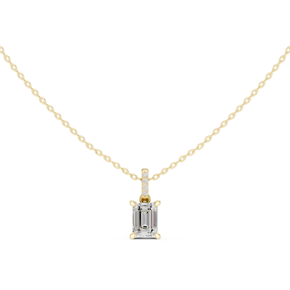 Emerald-Cut Step-Cut Solitaire Pendant