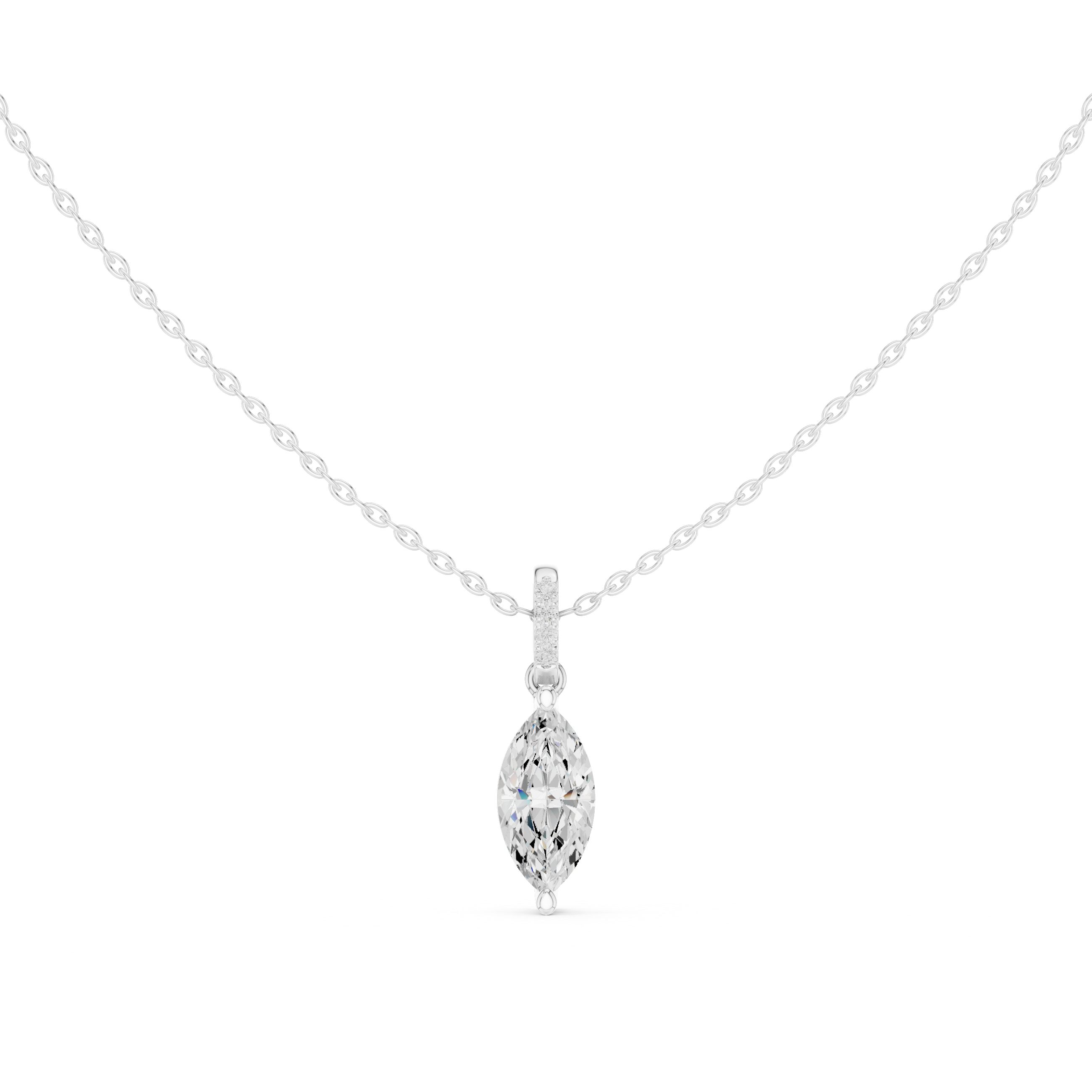 Marquise Pavé-Bail Diamond Pendant