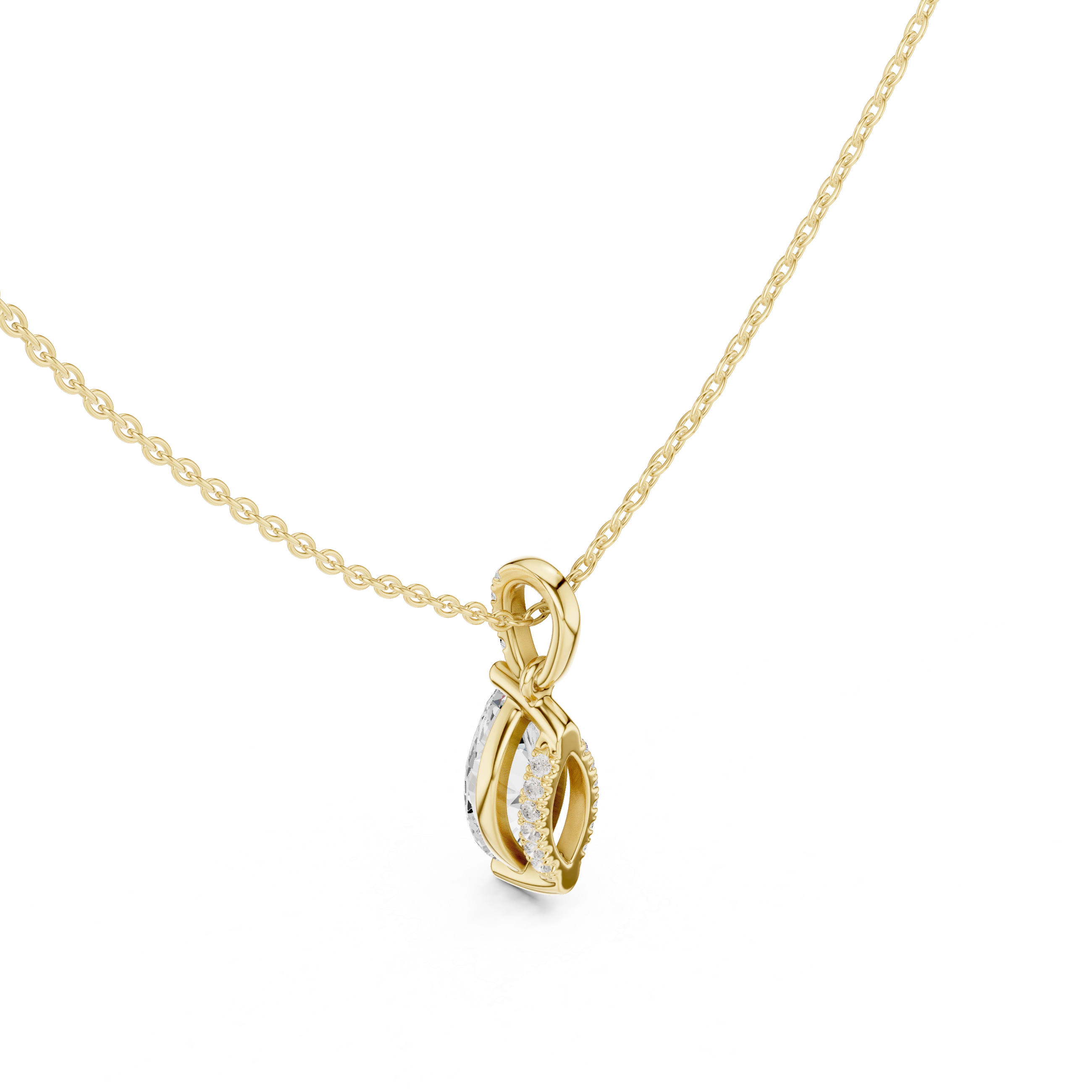 Marquise Pavé-Bail Diamond Pendant