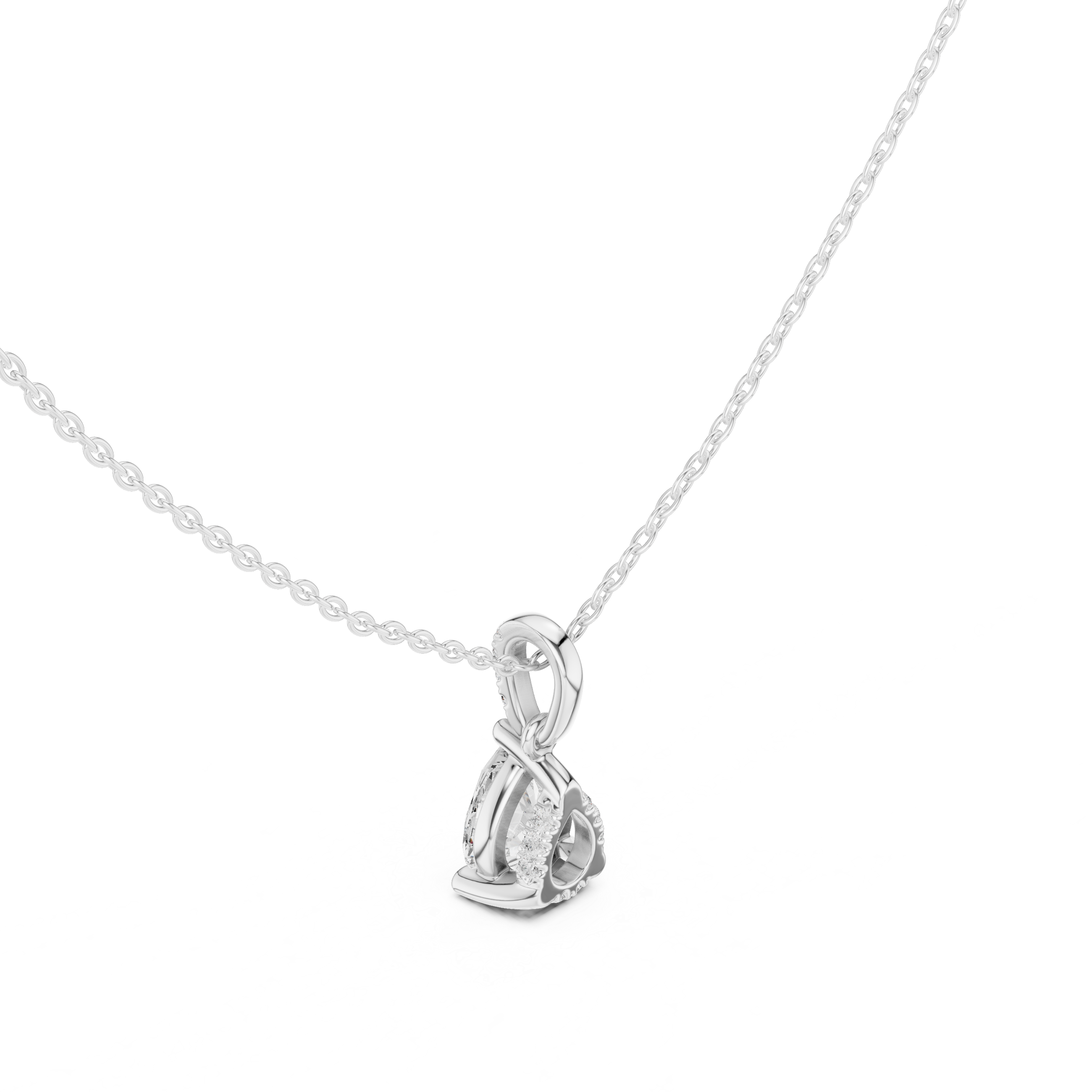 Pear Pavé-Bail Diamond Pendant