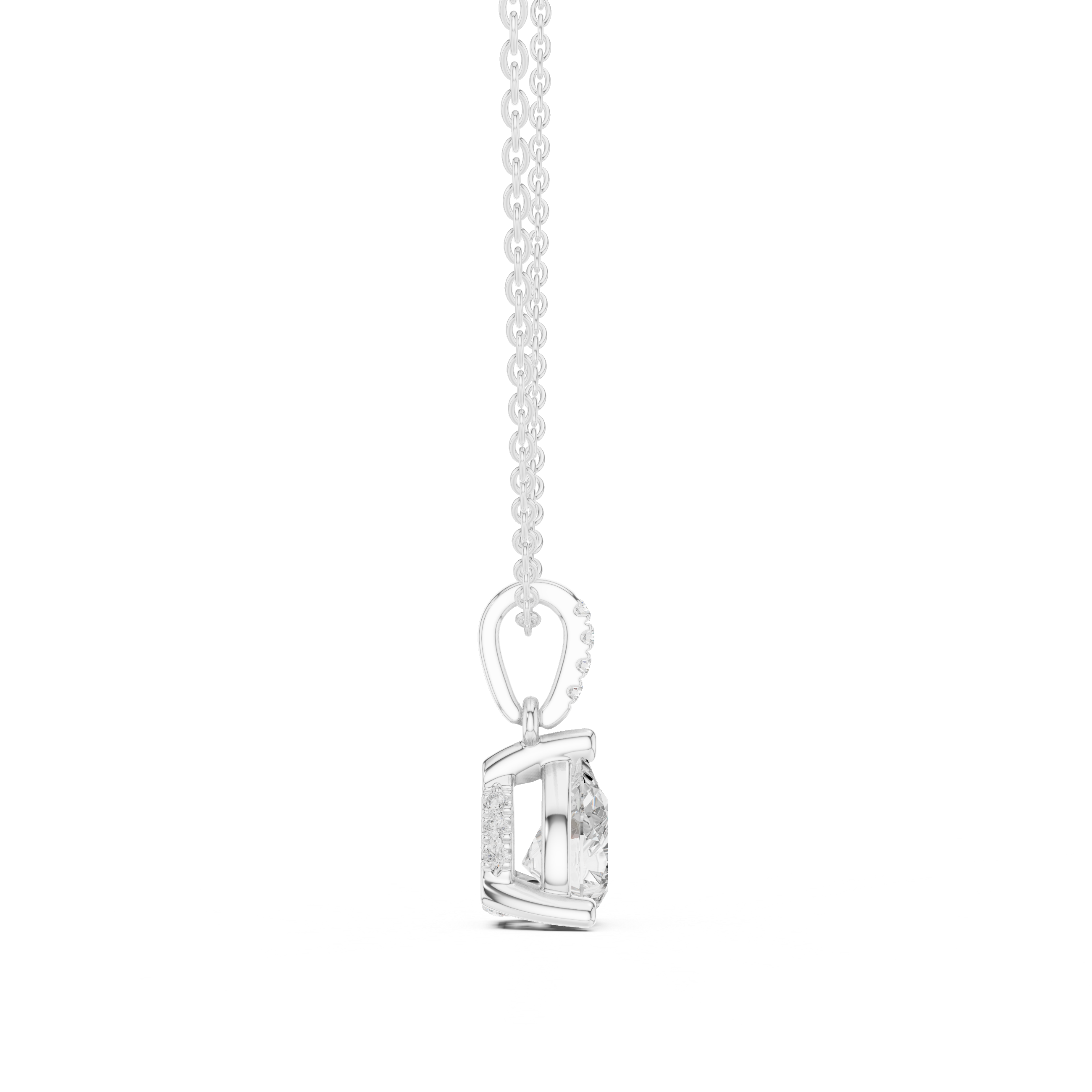 Pear Pavé-Bail Diamond Pendant