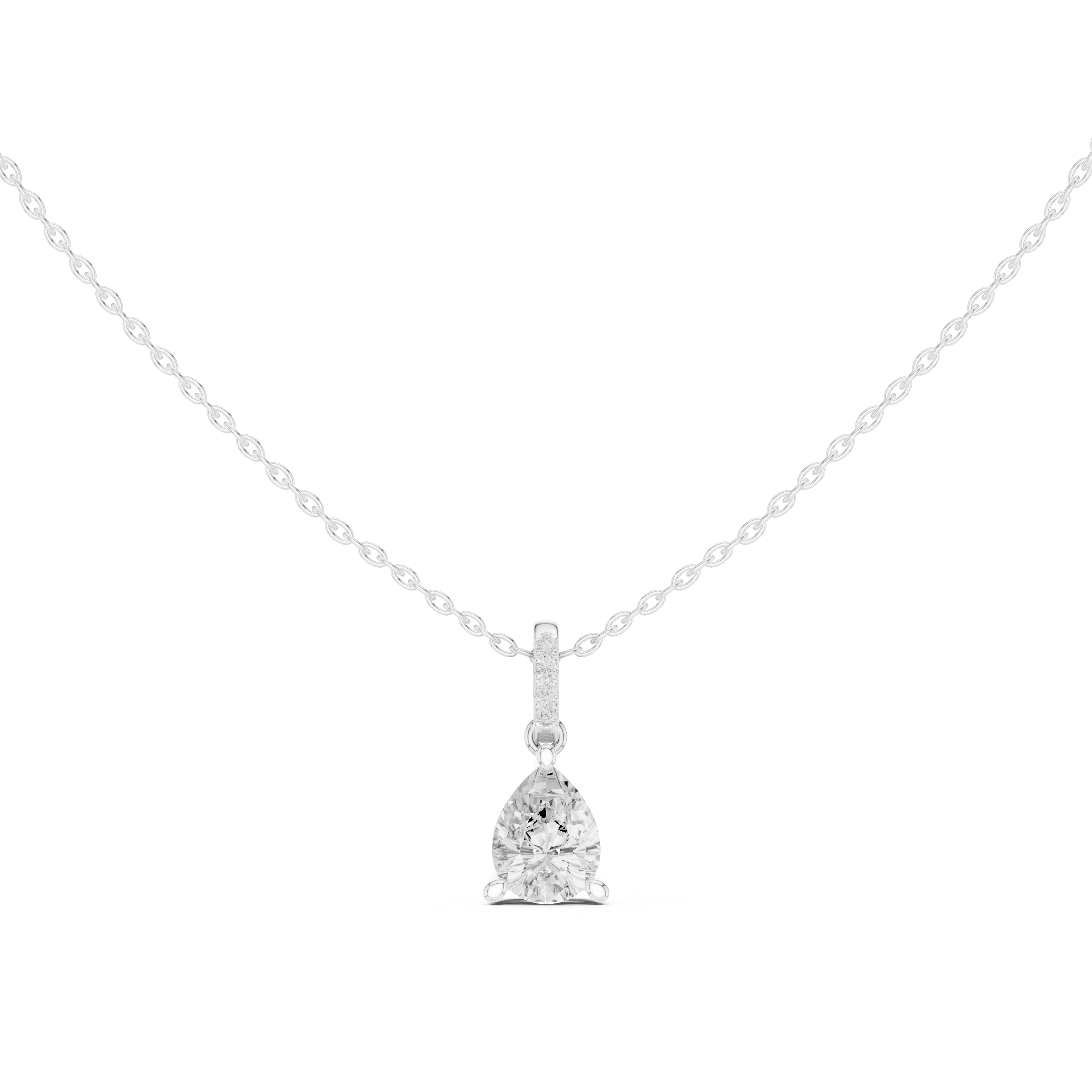 Pear Pavé-Bail Diamond Pendant