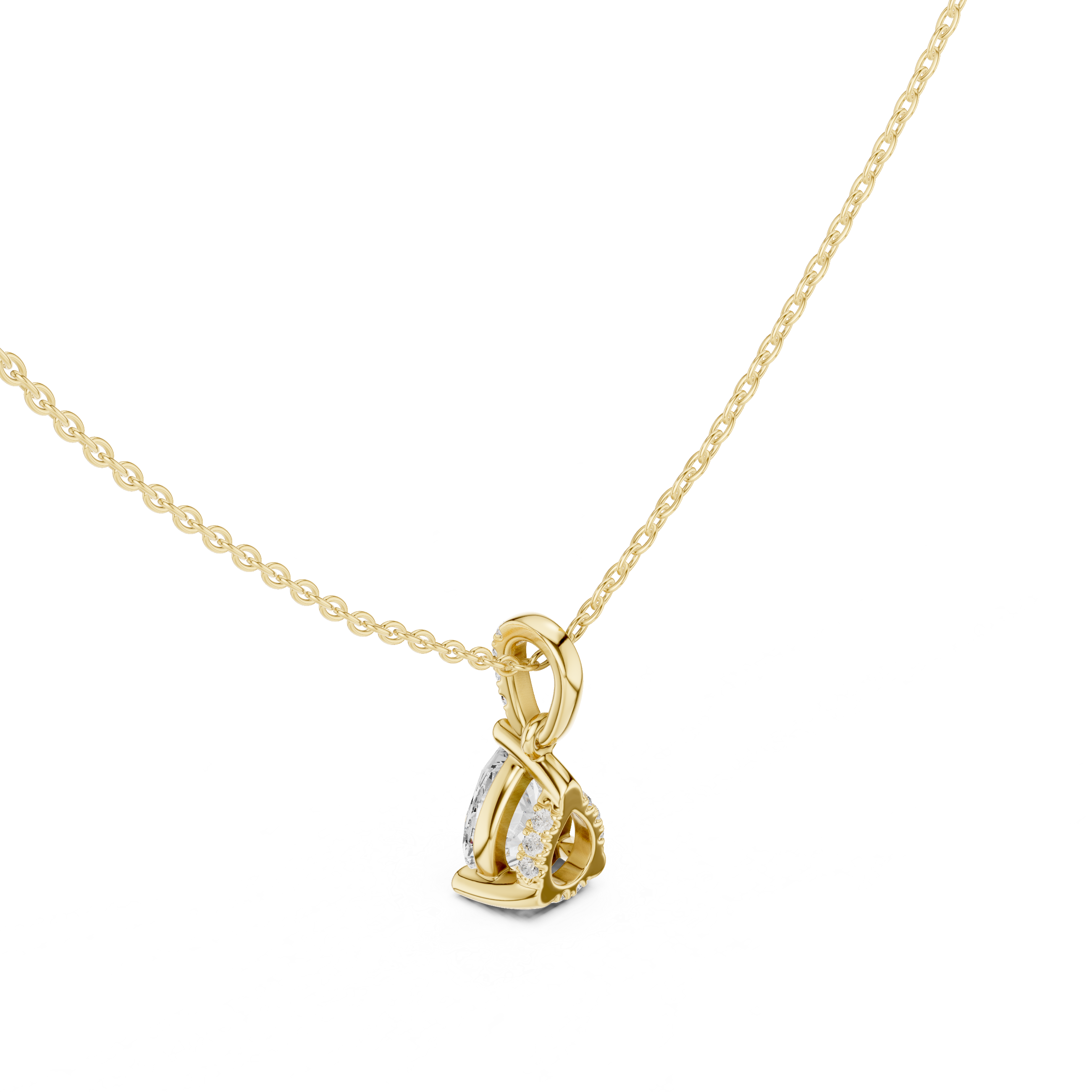 Pear Pavé-Bail Diamond Pendant