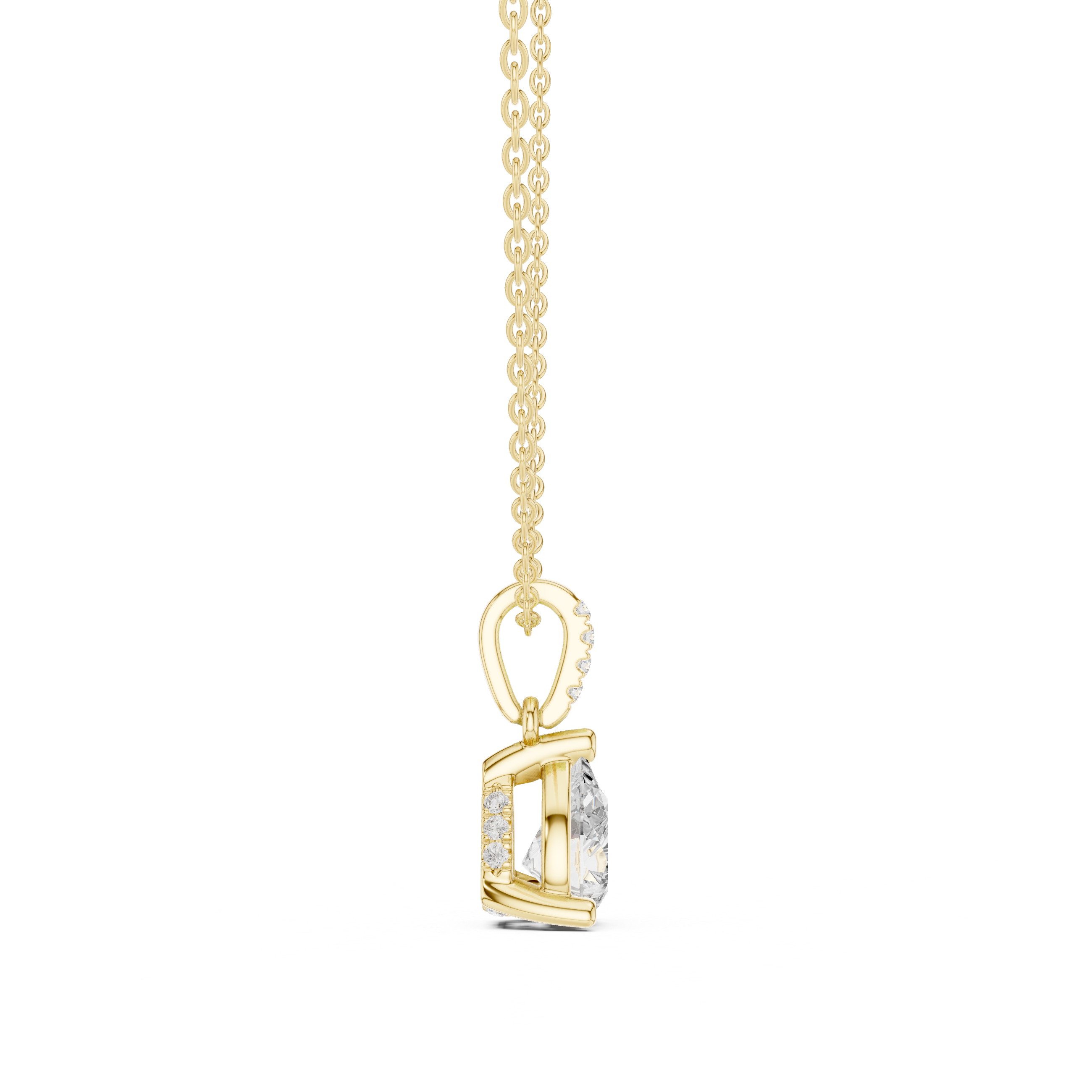 Pear Pavé-Bail Diamond Pendant
