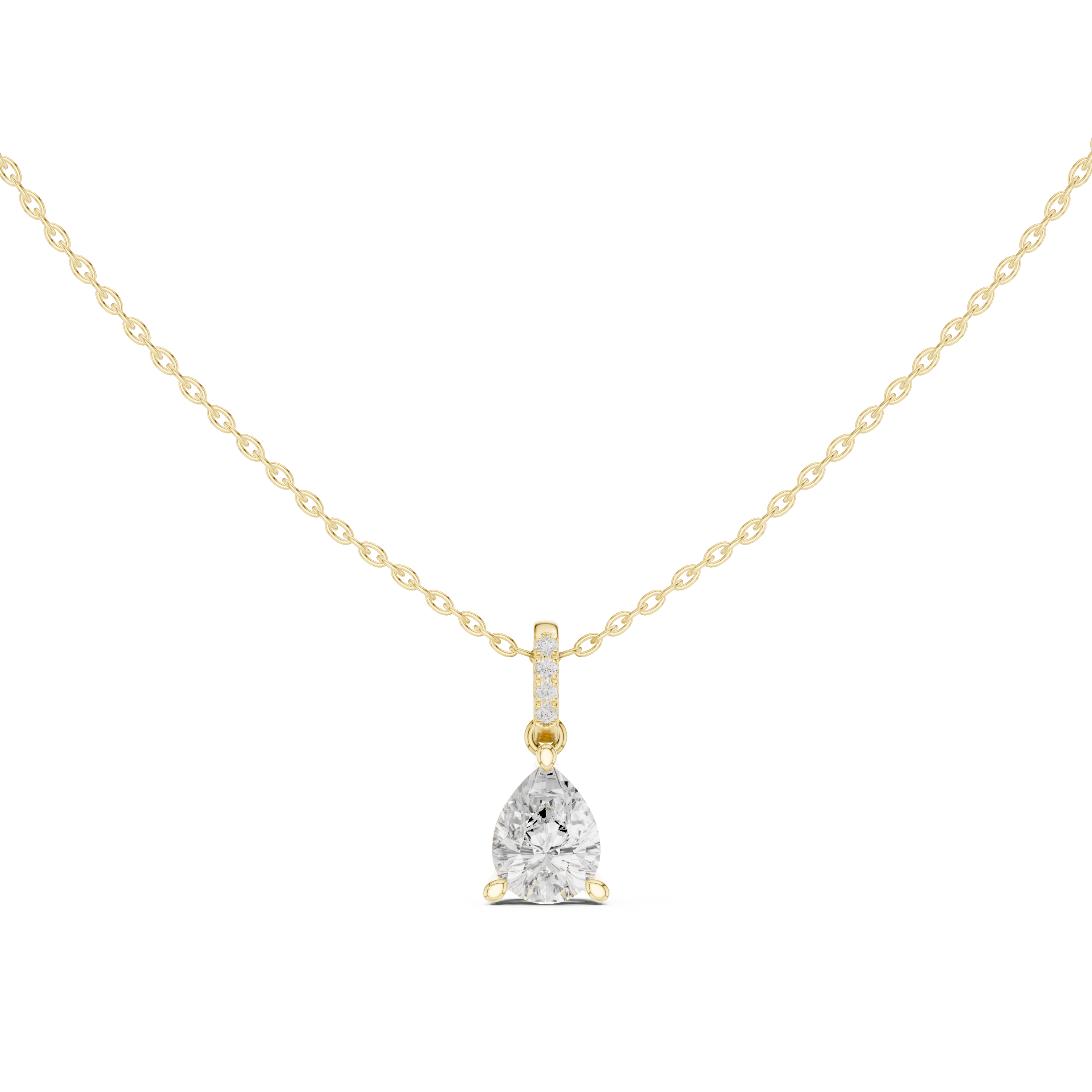 Pear Pavé-Bail Diamond Pendant
