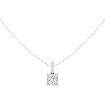 Princess Hidden Halo Pavé-Bail Pendant