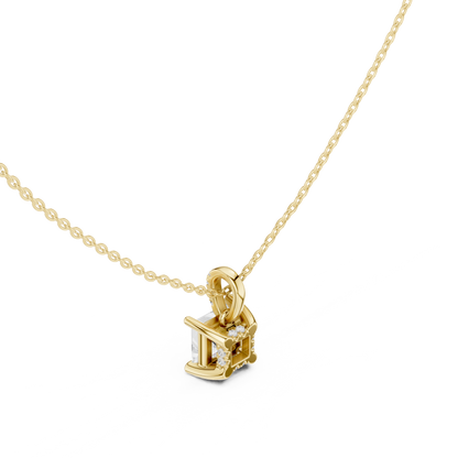 Princess Hidden Halo Pavé-Bail Pendant
