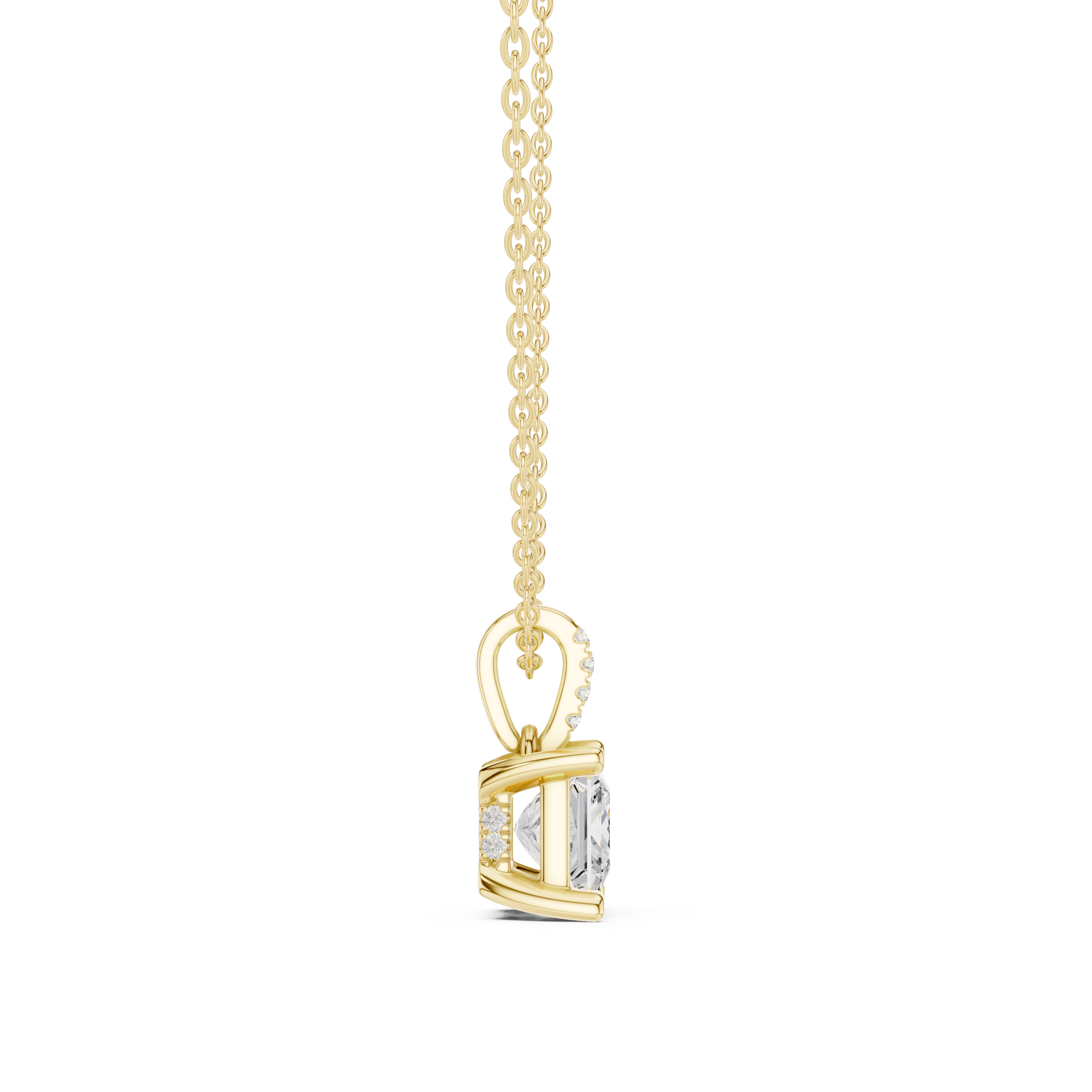 Princess Hidden Halo Pavé-Bail Pendant