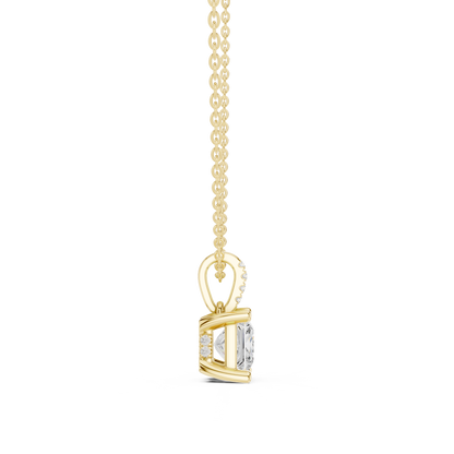Princess Hidden Halo Pavé-Bail Pendant
