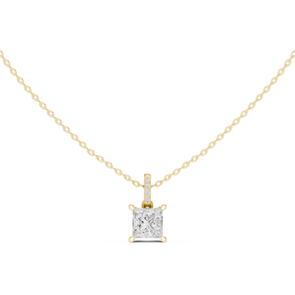 Princess Hidden Halo Pavé-Bail Pendant