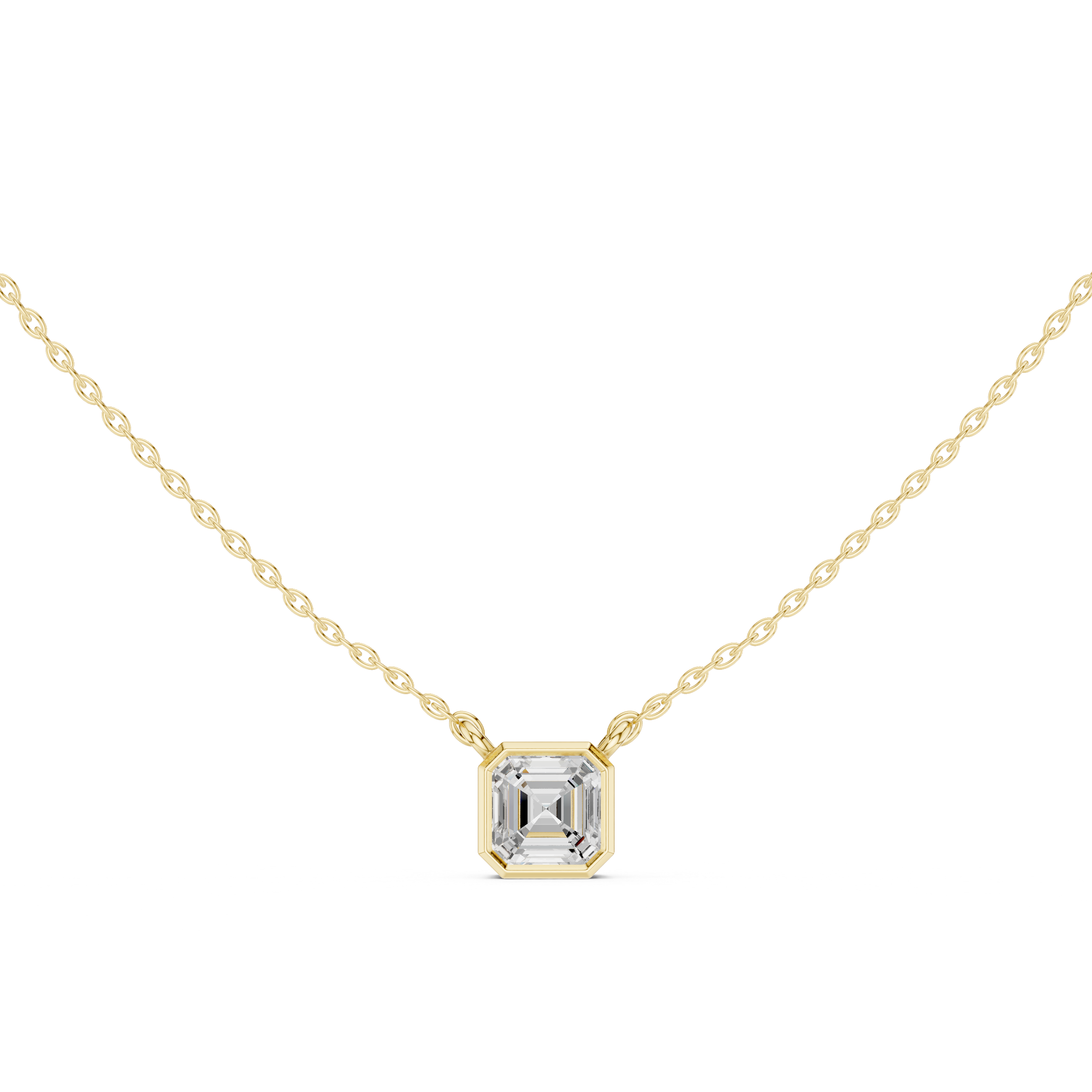 The Architectural Asscher Bezel Pendant Set
