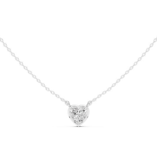 The Amour Heart Bezel Pendant Set