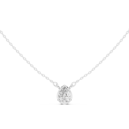 Bezel Pear Solitaire Pendant Set