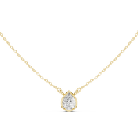Bezel Pear Solitaire Pendant Set