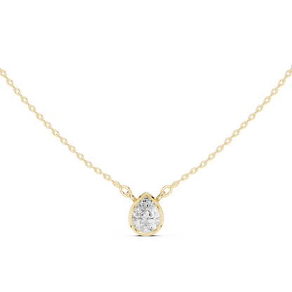 Bezel Pear Solitaire Pendant Set