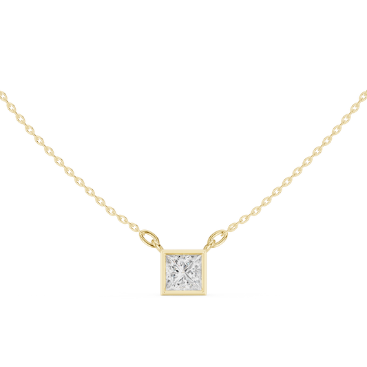 The Geometric Princess Bezel Pendant Set