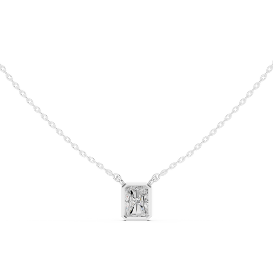 Radiant Edge Bezel Pendant & Earrings Set