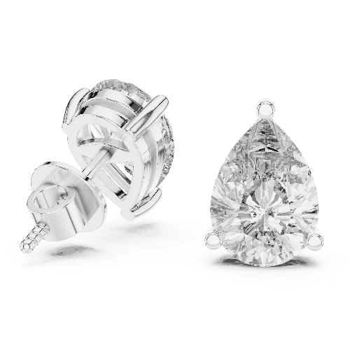 Pear Solitaire Studs