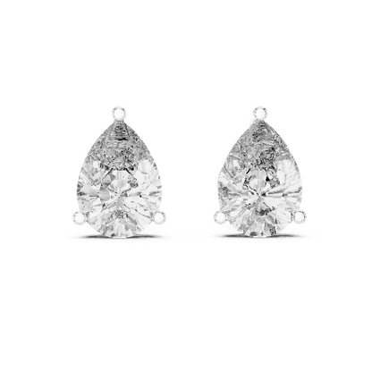 Pear Solitaire Studs