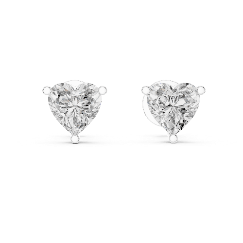 Orecchini a forma di cuore con diamanti