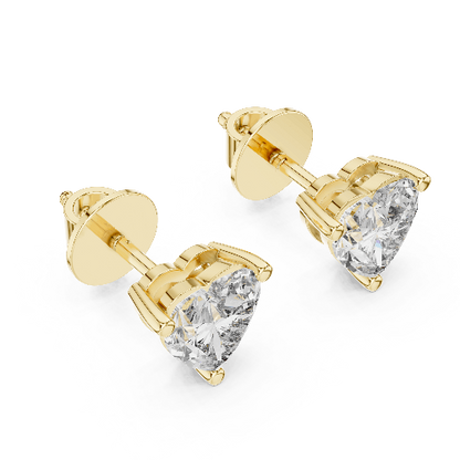 Orecchini a forma di cuore con diamanti
