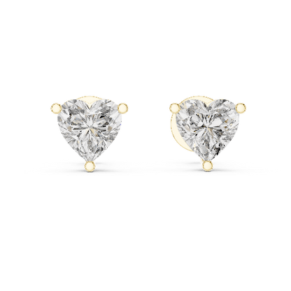 Orecchini a forma di cuore con diamanti