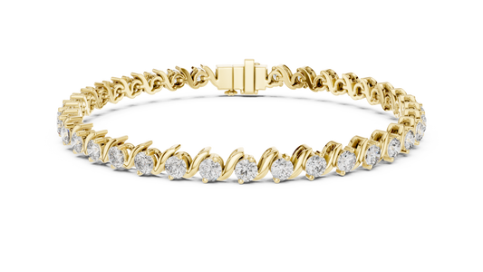The Fluid S-Curve Diamond Tennis Bracelet