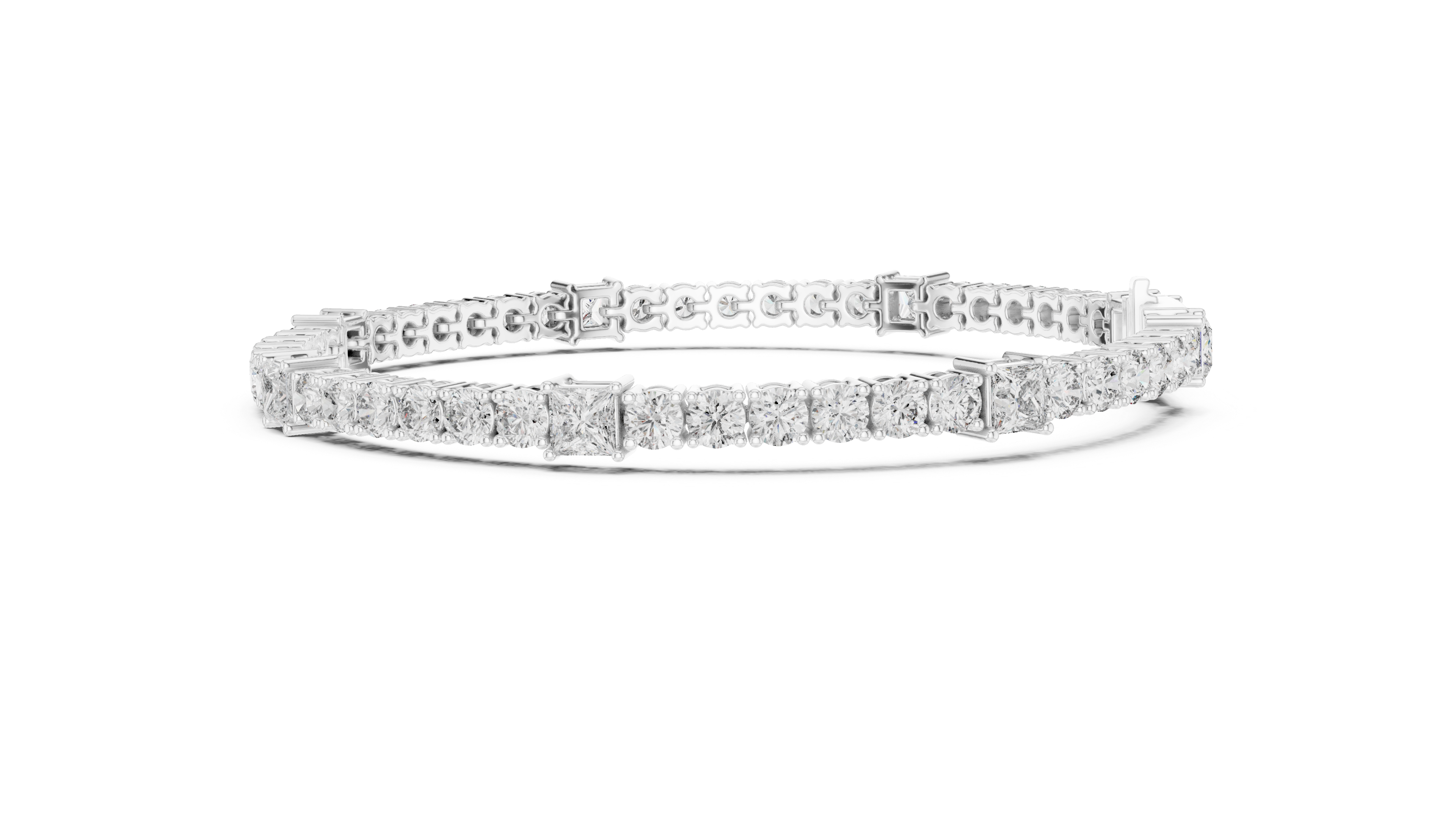 The Contrast Princess And Round Diamond Line
