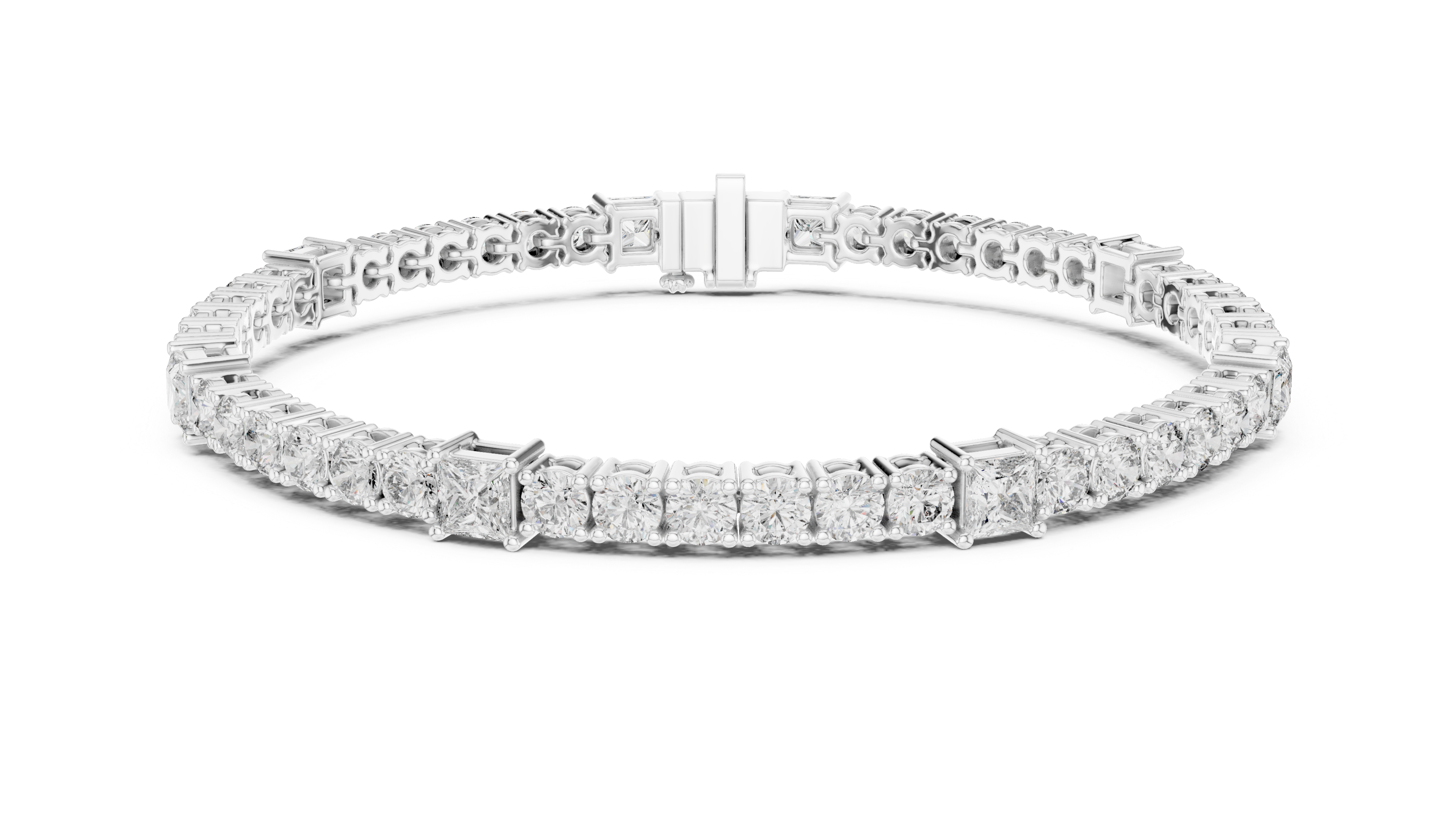The Contrast Princess And Round Diamond Line