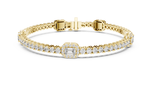 The Sovereign Emerald Halo Tennis Bracelet