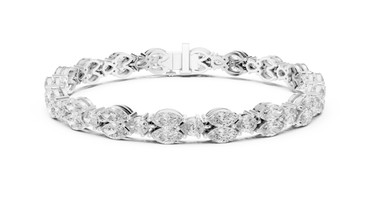 Dual-Row Marquise and Pear Tennis Bracelet