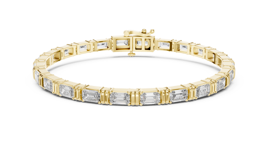 Horizontal Emerald Channel-Bar Bracelet