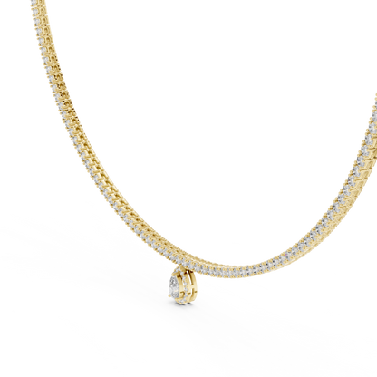 Pear Diamond Halo Drop Single-Liner