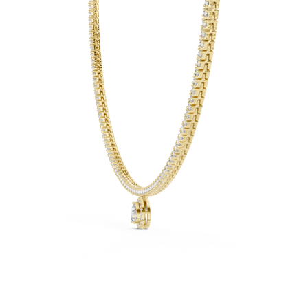 Pear Diamond Halo Drop Single-Liner