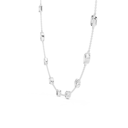 Multi-Shape Bezel Station Chain Necklace