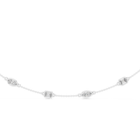 Multi-Shape Bezel Station Chain Necklace
