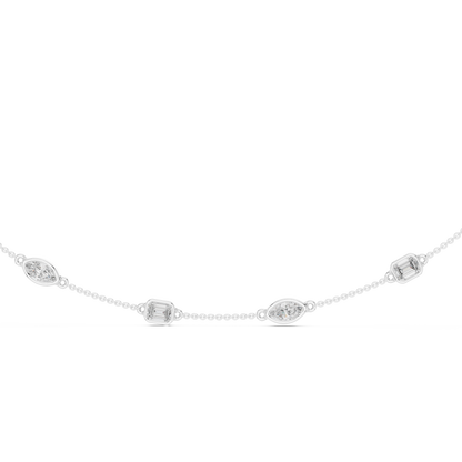 Multi-Shape Bezel Station Chain Necklace