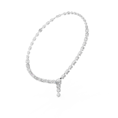 Cascading Multi-Shape Diamond Y-Necklace