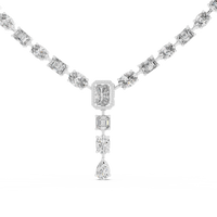 Cascading Multi-Shape Diamond Y-Necklace