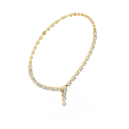 Cascading Multi-Shape Diamond Y-Necklace