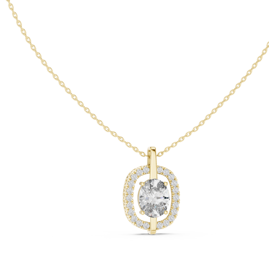 The Oval Halo Openwork Pendant