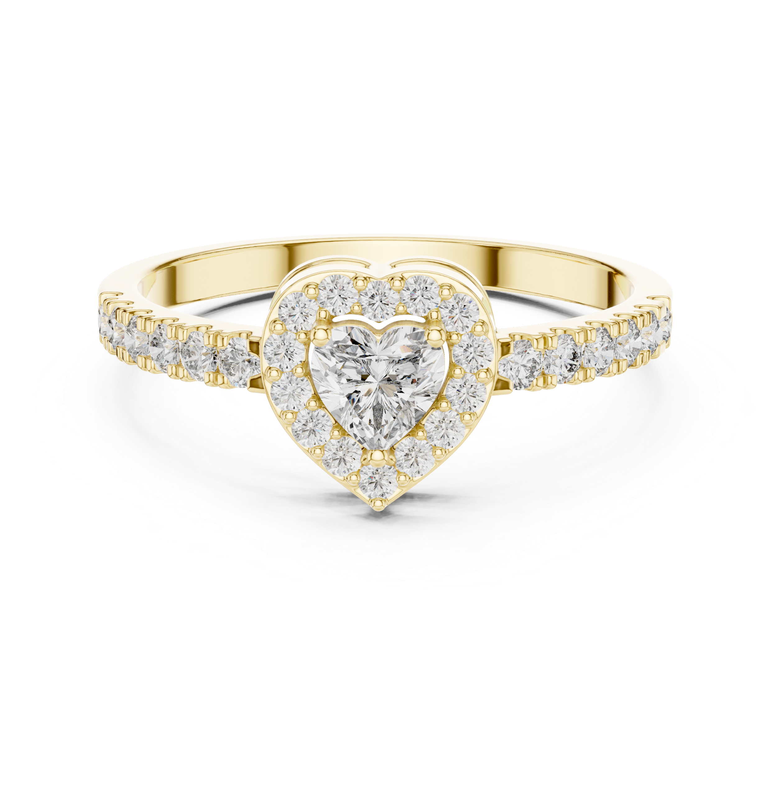 Heart Diamond Halo Ring