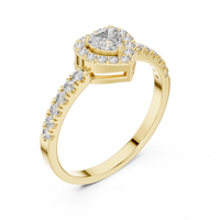 Heart Diamond Halo Ring