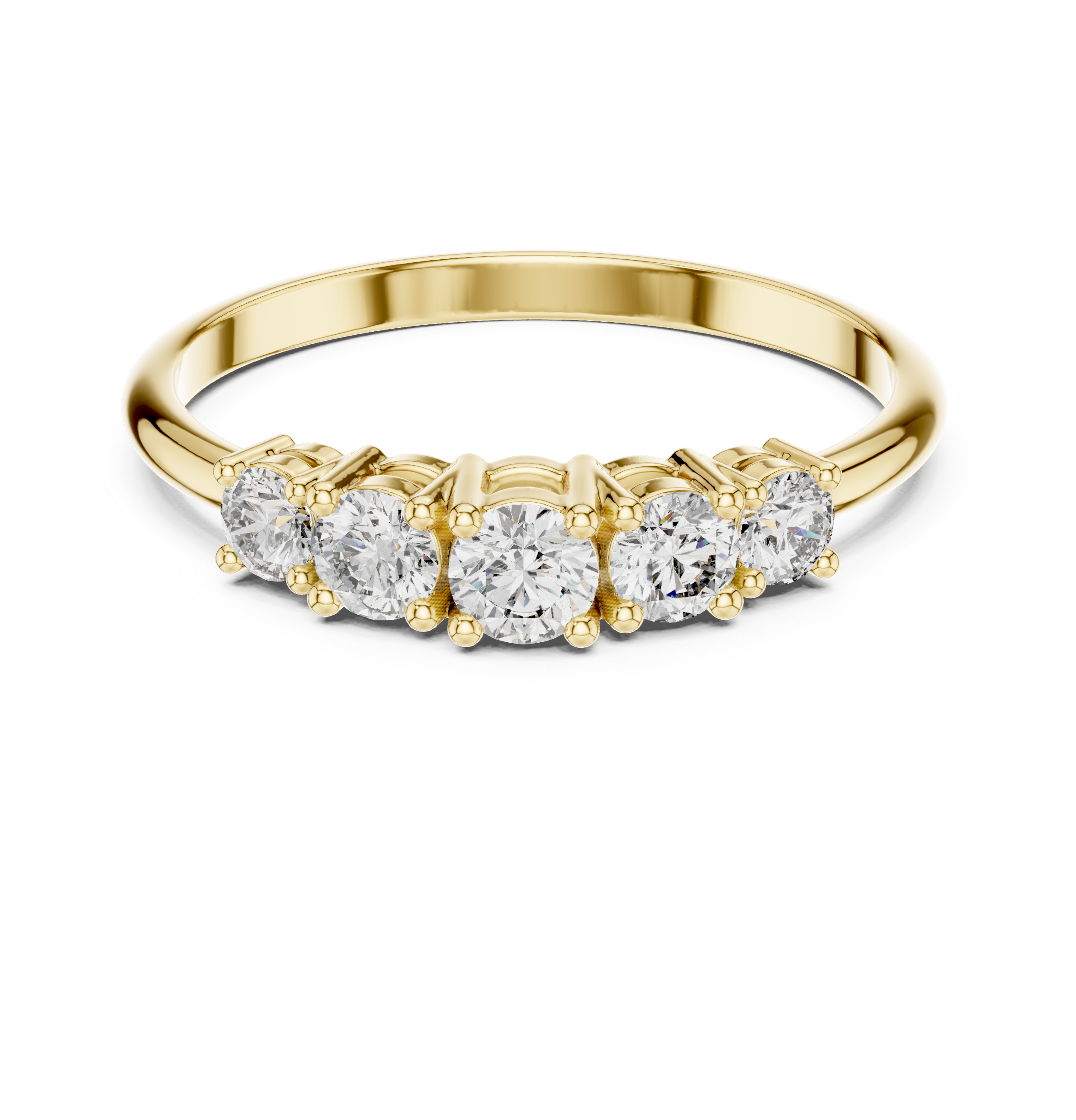 Round Graduated Five-Stone Crest Ring