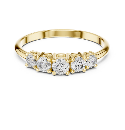 Round Graduated Five-Stone Crest Ring