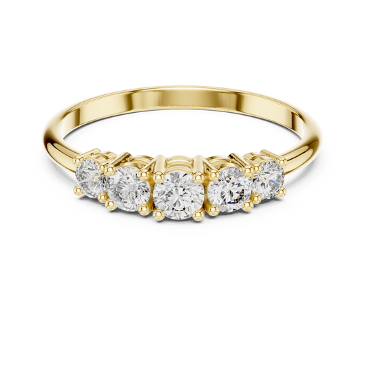 Round Graduated Five-Stone Crest Ring