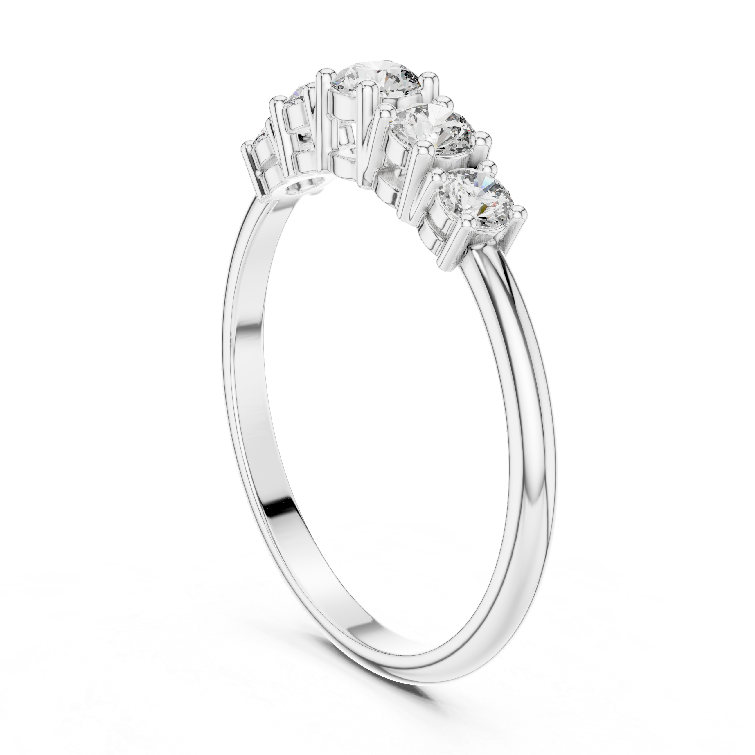 Round Graduated Five-Stone Crest Ring