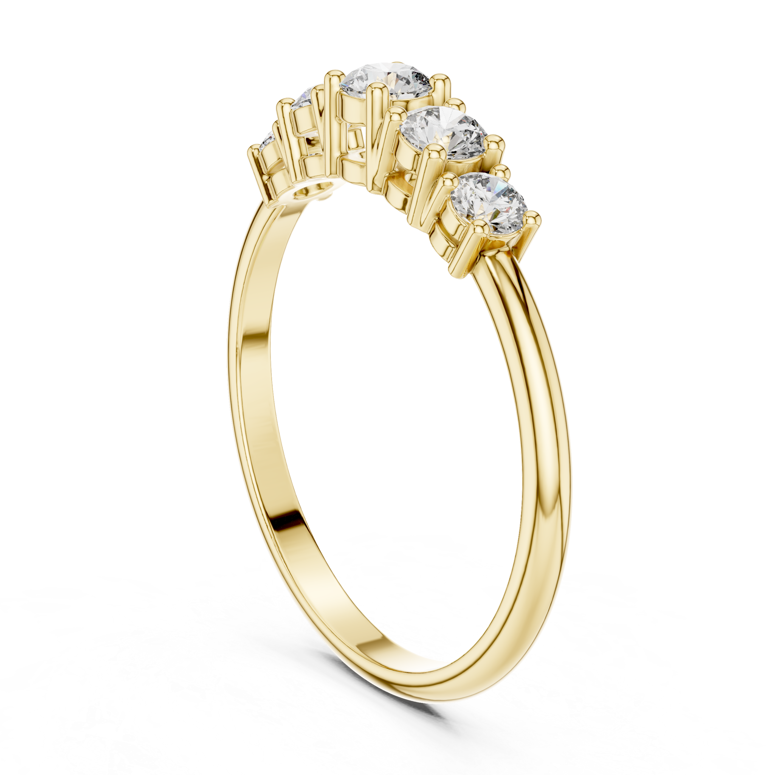 Round Graduated Five-Stone Crest Ring