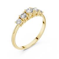 Round Graduated Five-Stone Crest Ring